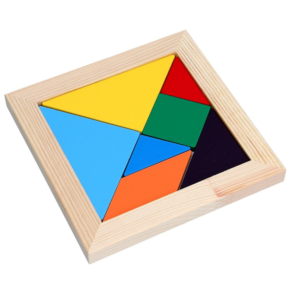 Детский деревянный танграм Komarovtoys А 367/1 размер 16х16 см