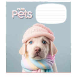 Тетрадь ученическая "Cute pets" Школярик 012-3253K-1 в клетку, 12 листов