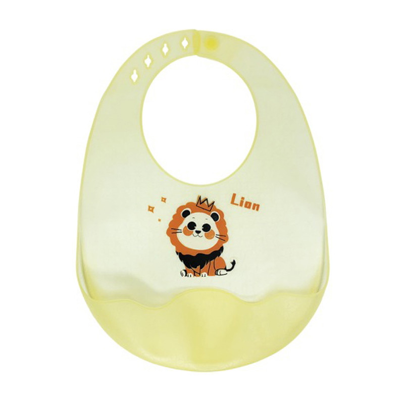 Детский силиконовый слюнявчик Mega Zayka MGZ-0618-3 на застежке