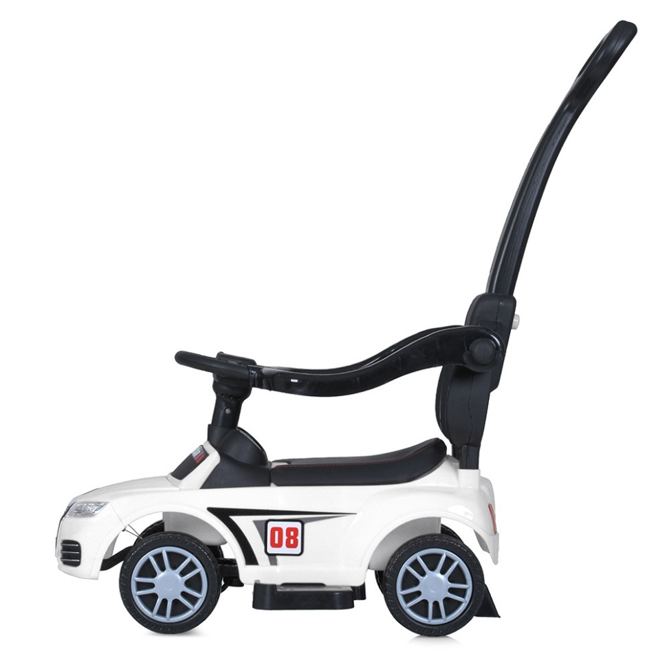 Дитяча каталка-толокар Bambi Racer M 5045L-1 білий, з батьківською ручкою