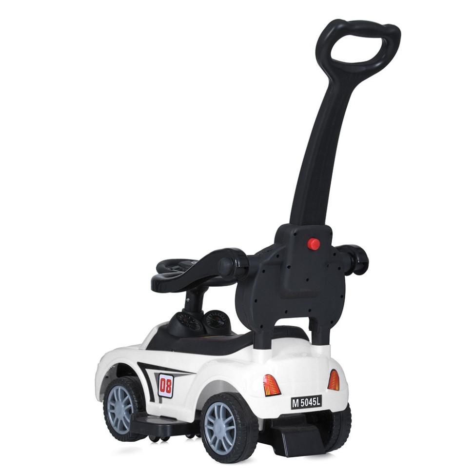 Дитяча каталка-толокар Bambi Racer M 5045L-1 білий, з батьківською ручкою