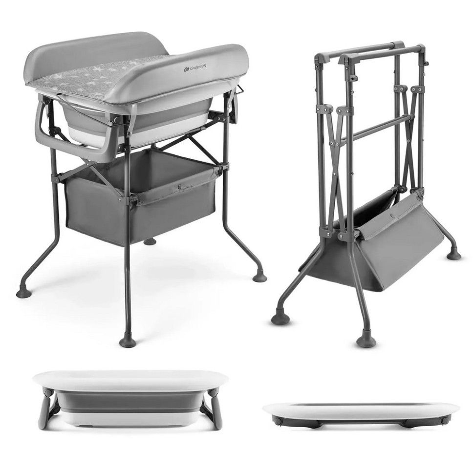 Столик для сповивання з ванночкою Bubbly Kinderkraft KABUBB00GRY0000 Grey
