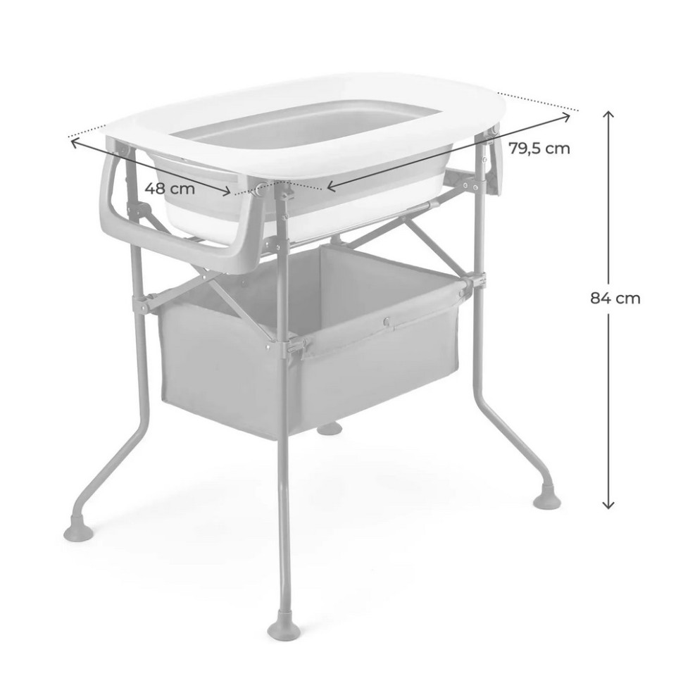 Столик для сповивання з ванночкою Bubbly Kinderkraft KABUBB00GRY0000 Grey