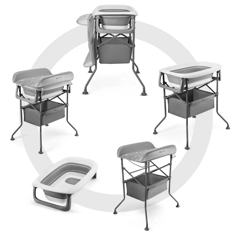 Столик для сповивання з ванночкою Bubbly Kinderkraft KABUBB00GRY0000 Grey
