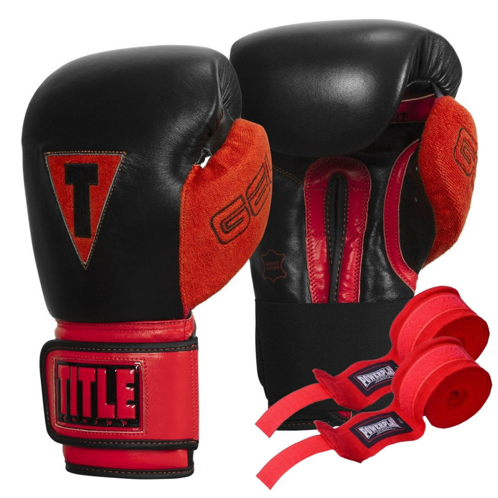 Боксерские перчатки Boxing All Heart Bag Gloves 2.0 TITLE AHABG2 14 oz BK/RD 14 унций (бинты в комплекте)