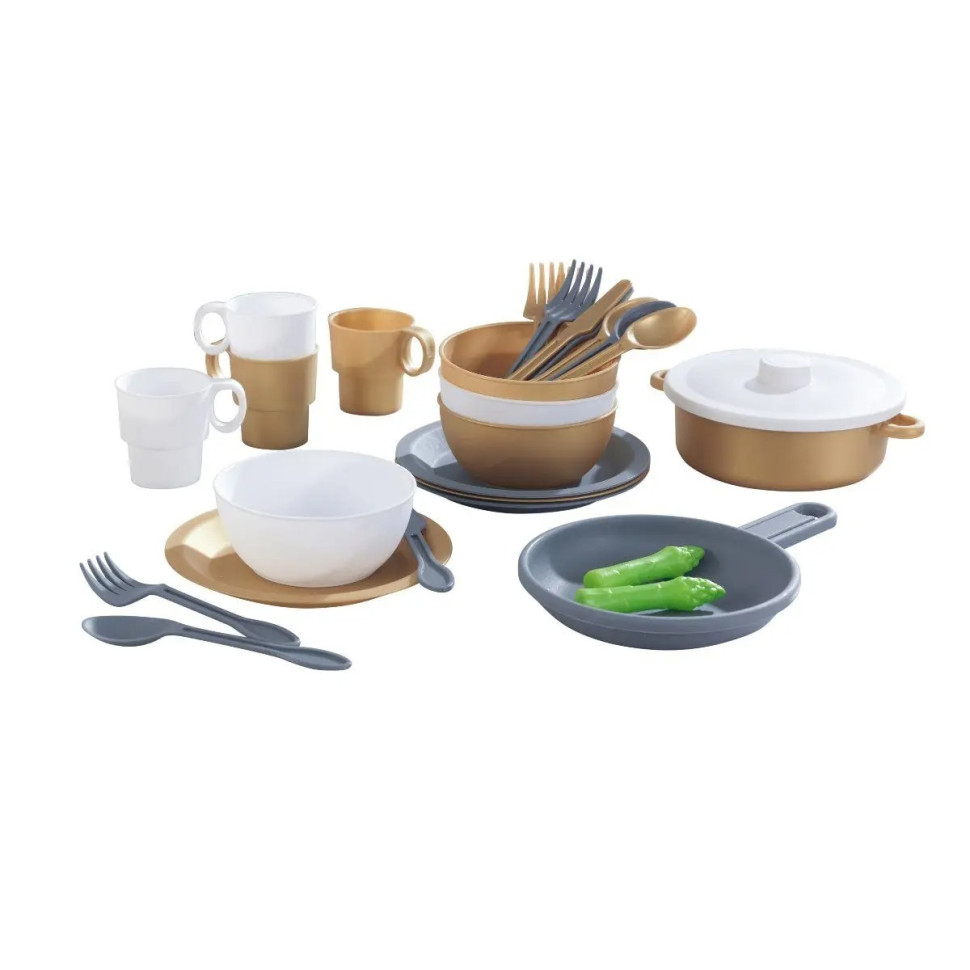 Игровой набор посуды Modern Metallics KidKraft 63532, 27 предметов