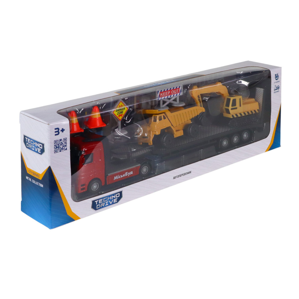 Ігровий набір Автоперевізник TechnoDrive 541757.270 самоскид, екскаватор