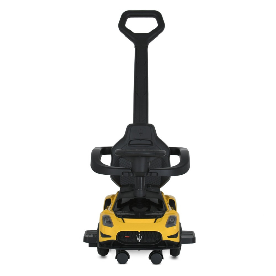 Дитяча каталка-толокар 2 в 1 Bambi M 5106-6 жовтий, з батьківською ручкою