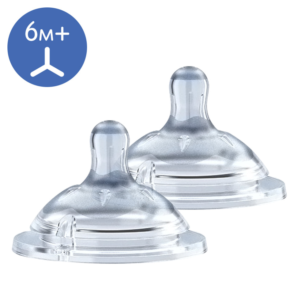 Соска силиконовая Natural Feeling Chicco 81057.20 от 6 месяцев для каш 2 шт