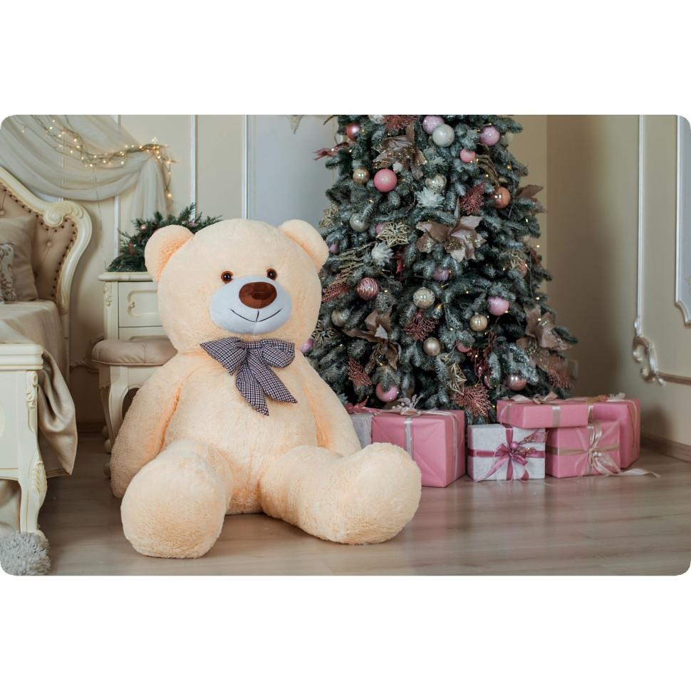 Великий плюшевий ведмедик Джеральд Yarokuz YK0056 персиковий 165 см