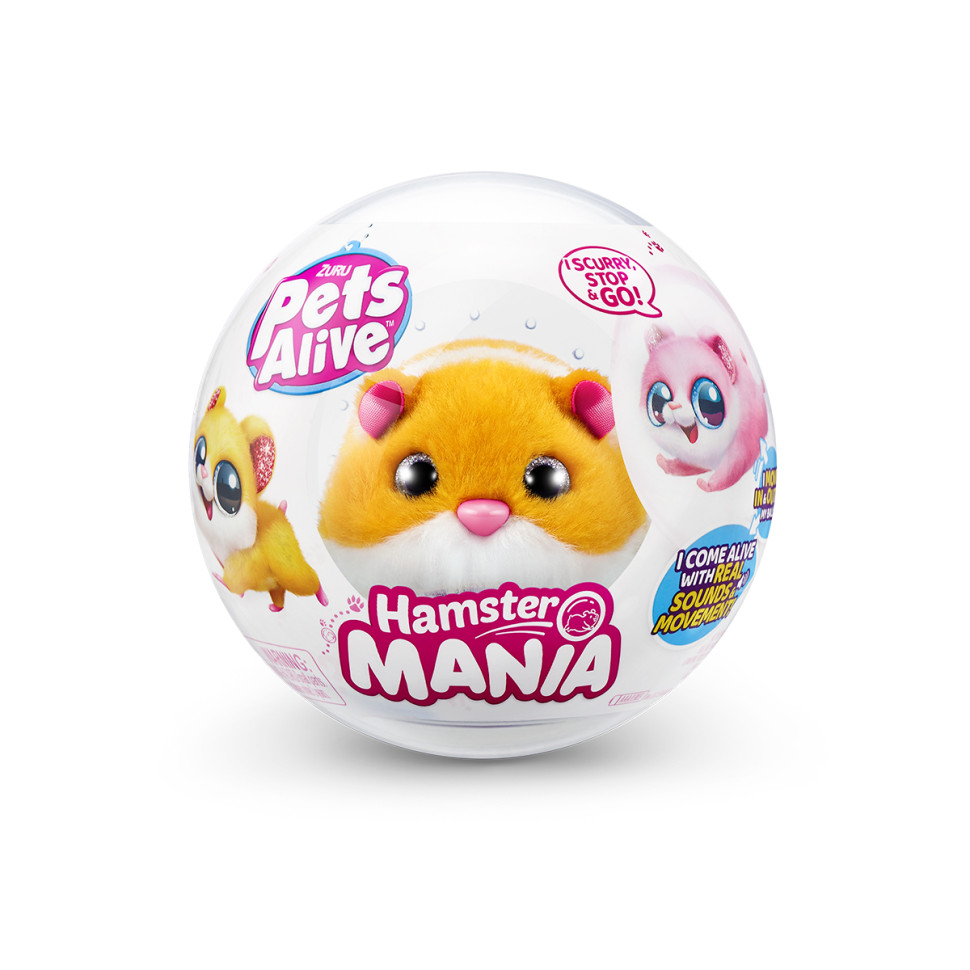 Интерактивная мягкая игрушка Забавный хомячок PETS ALIVE S1 Pets & Robo Alive 9543-4 оранжевый