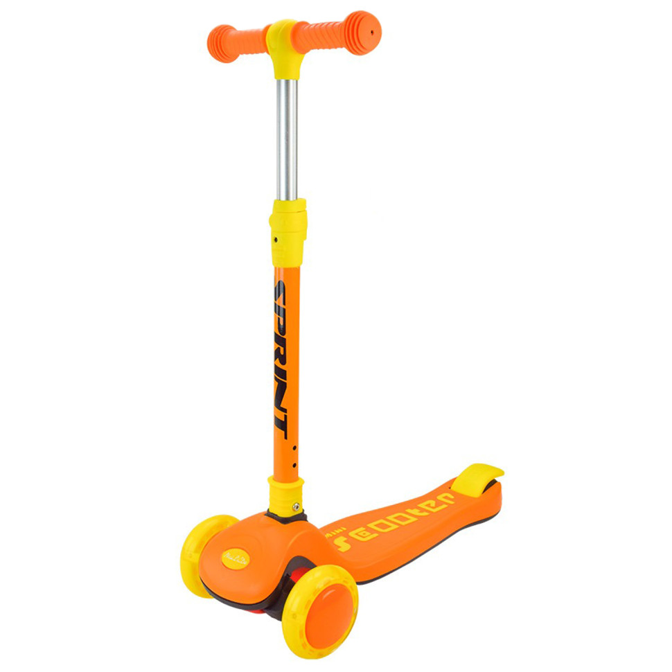 Самокат детский 3-х колесный Scooter Bambi SC2421(Orange) светящиеся колеса, оранжевый