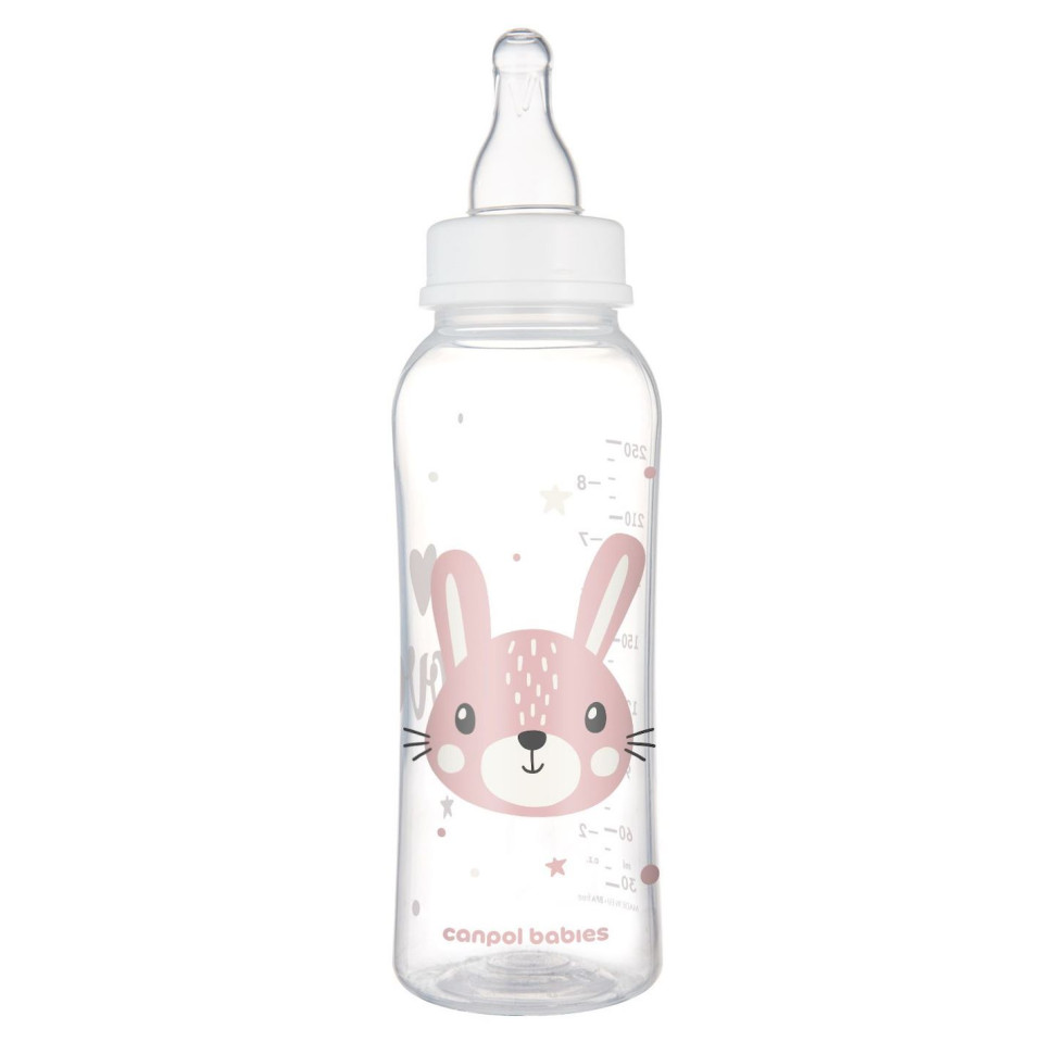 Детская стандартная бутылочка Cute animals Canpol babies 11/841_pin 250 мл