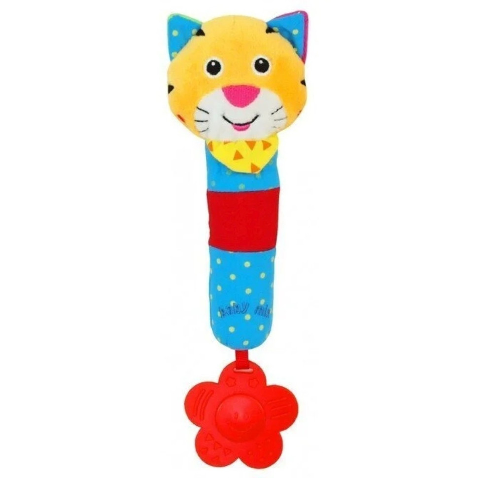 Плюшеве дитяче брязкальце Котик Baby Mix 24528 різнокольоровий