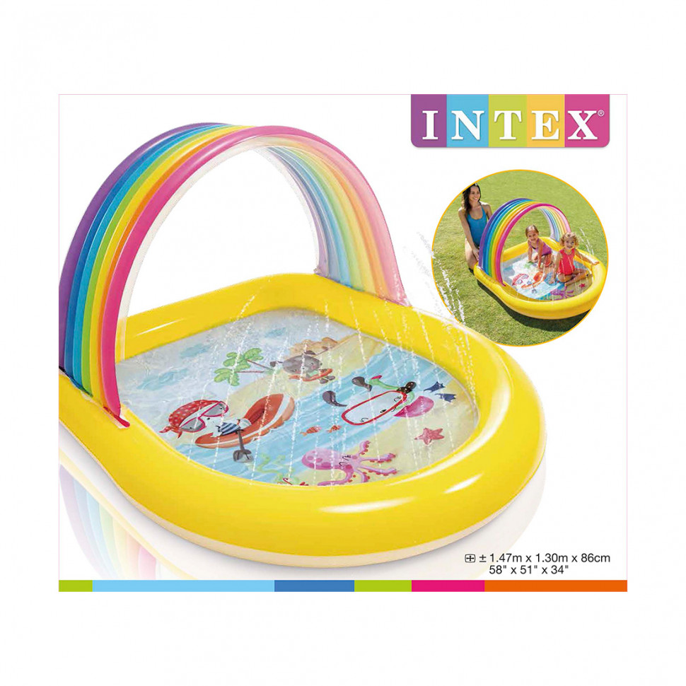 Детский бассейн Intex 57156 Радуга 147-130-86 см, 84 л