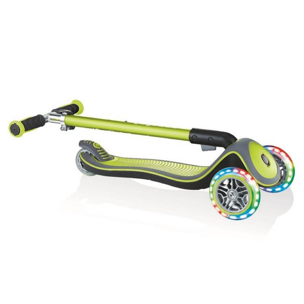 Детский трехколесный самокат ELITE DELUXE GLOBBER 444-406 зеленый, колеса с подсветкой