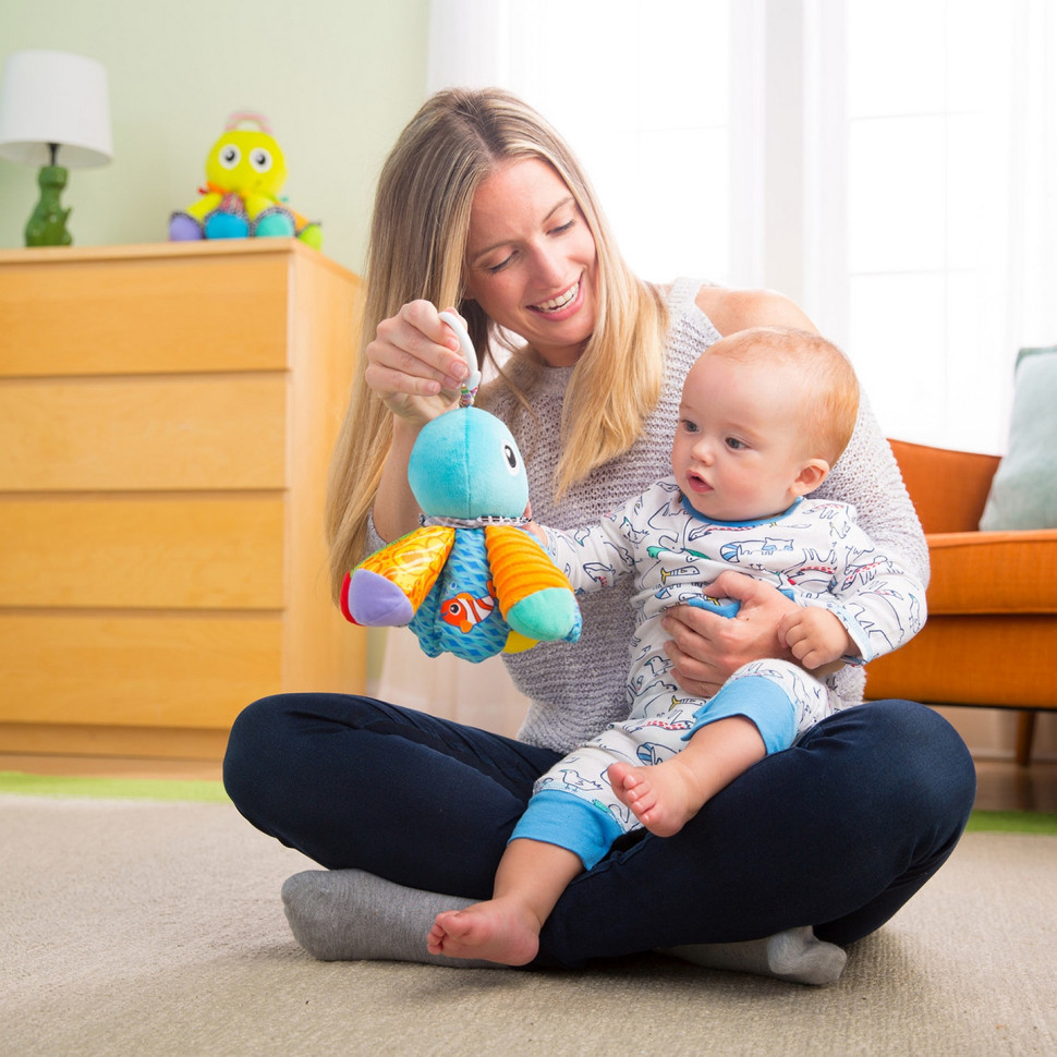 Мягкая игрушка-подвеска Осьминог Lamaze L27514 с пищалкой и зеркальцем 