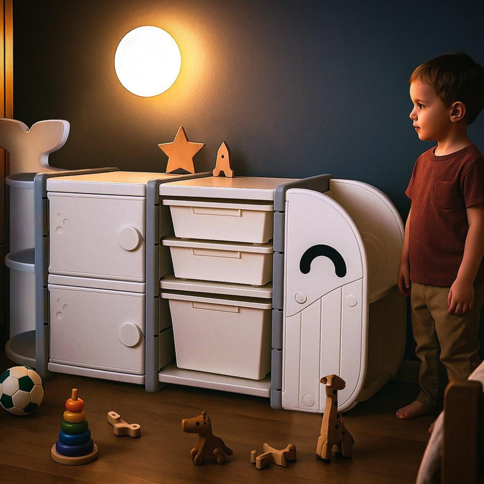 Детский стеллаж для хранения Swimo Mealux KD-E017 White 147х32х83 см