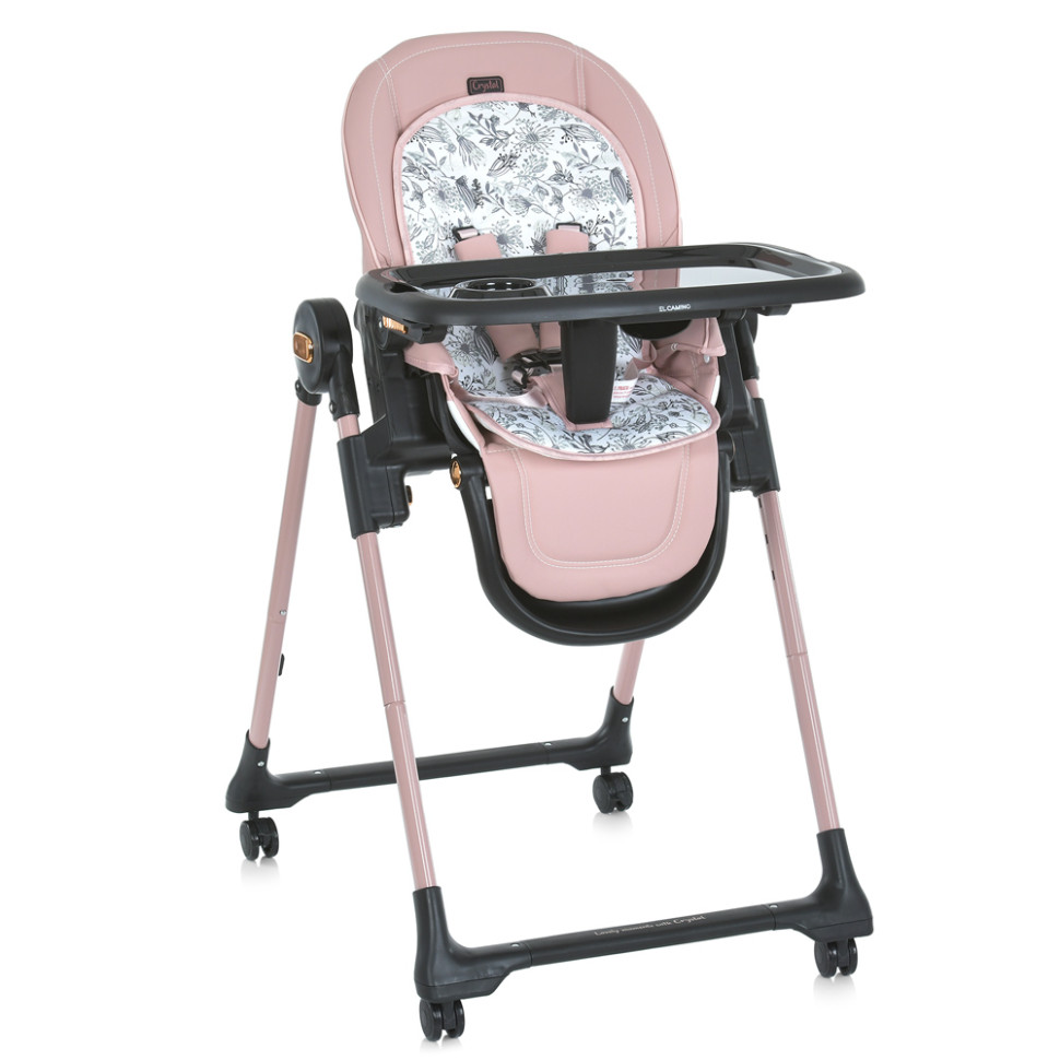 Стілець для годування EL CAMINO ME 1037-B CRYSTAL Rose Gold до 15 кг