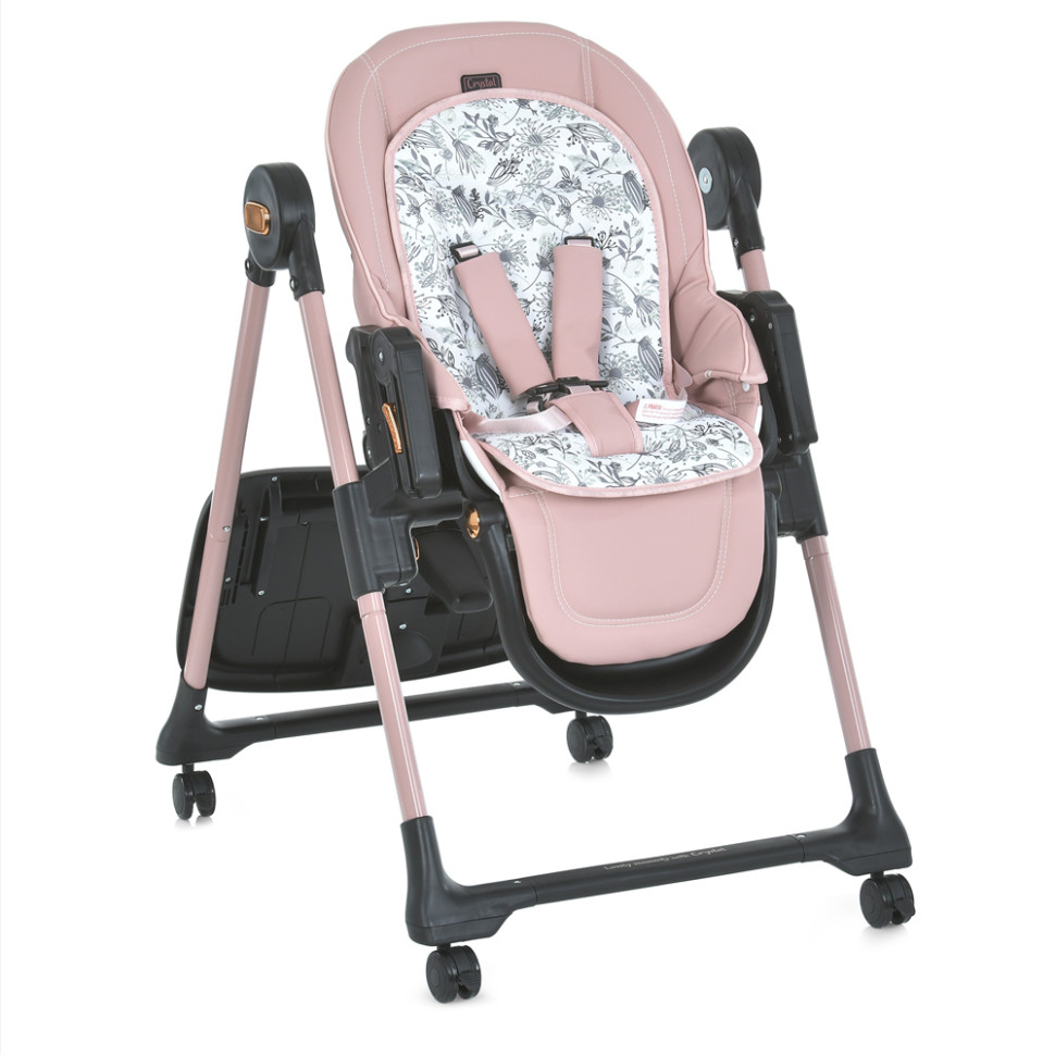 Стілець для годування EL CAMINO ME 1037-B CRYSTAL Rose Gold до 15 кг