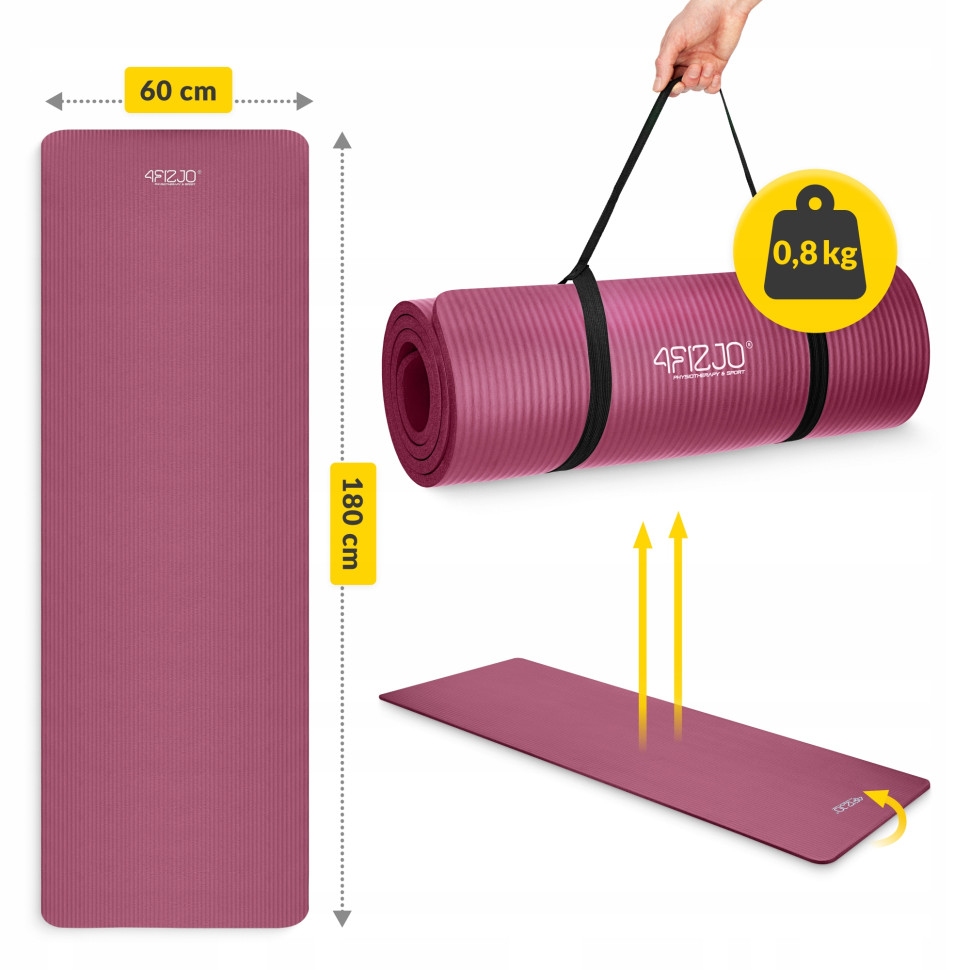 Килимок спортивний для йоги та фітнесу 4FIZJO P-5905973406710, 180 x 60 x 1,5 см