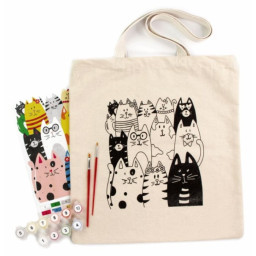 Набор для творчества экосумка-раскраска "Котик" Rosa N0003601, 38х42 см
