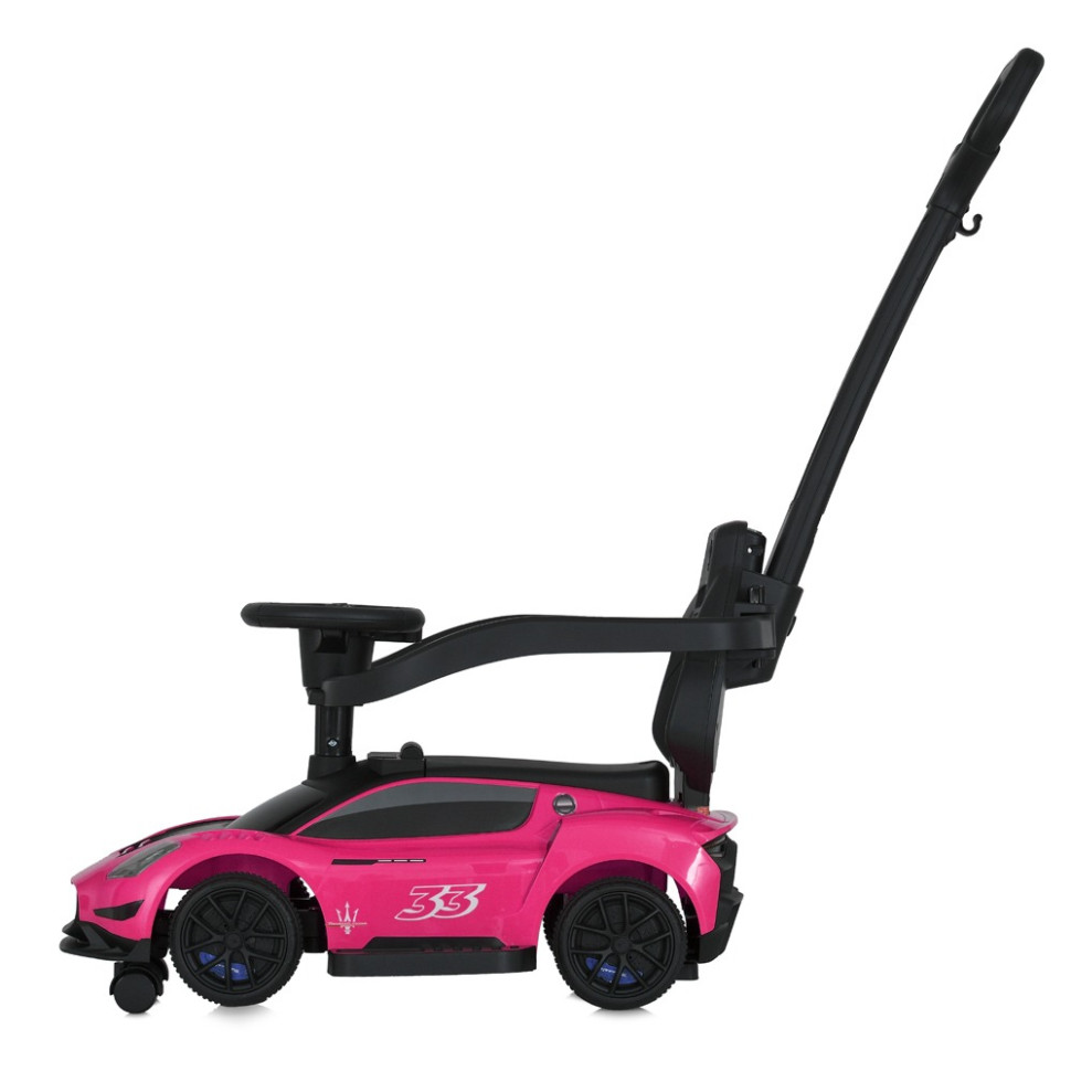 Дитяча каталка-толокар 2 в 1 Bambi M 5106-8 рожевий, з батьківською ручкою