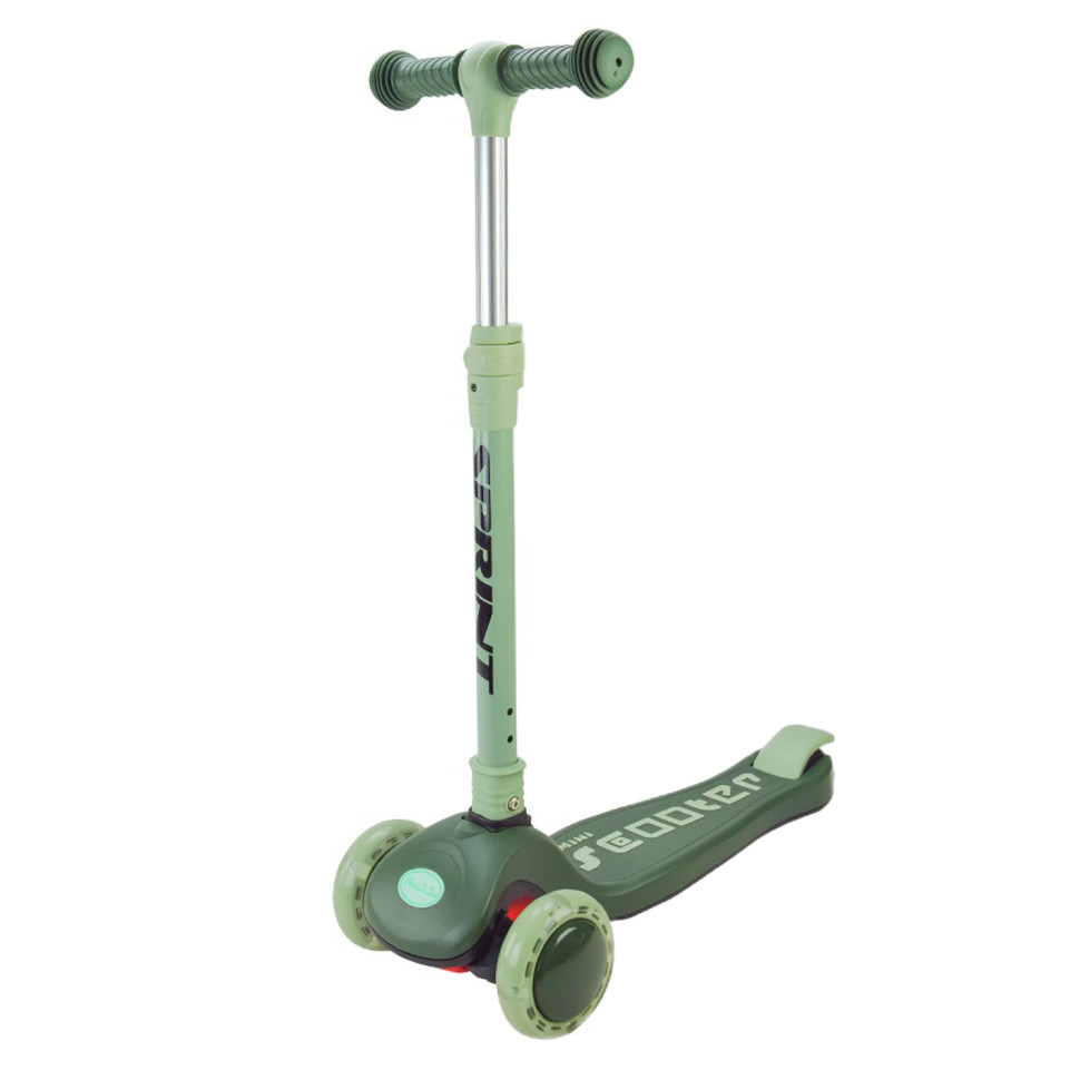 Самокат детский 3-х колесный Scooter Bambi SC2421(Green) светящиеся колеса, зеленый
