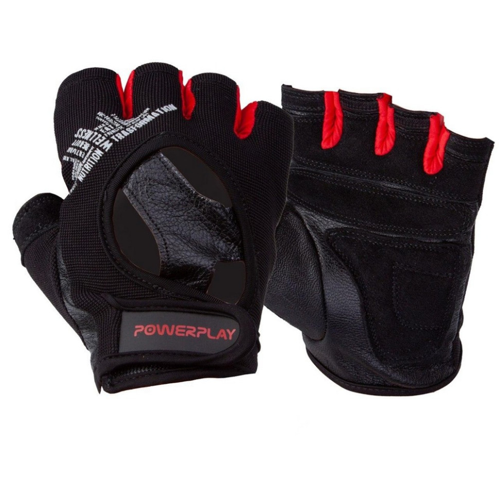 Рукавички для фітнесу PowerPlay PP_2222_L_Black, Чорні, L