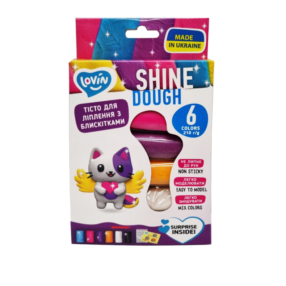 Набір тіста для ліплення Shine ТМ Lovin 41177, 6 кольорів по 35гр