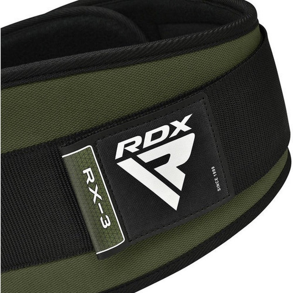 Пояс для важкої атлетики RX3 EVA Curve RDX Inc Limited WBE-RX3AG-L, неопреновий, Army Green, L