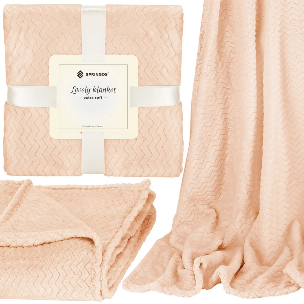 Плед-покрывало Extra Soft Springos HA7148 кремовый 160x200 см