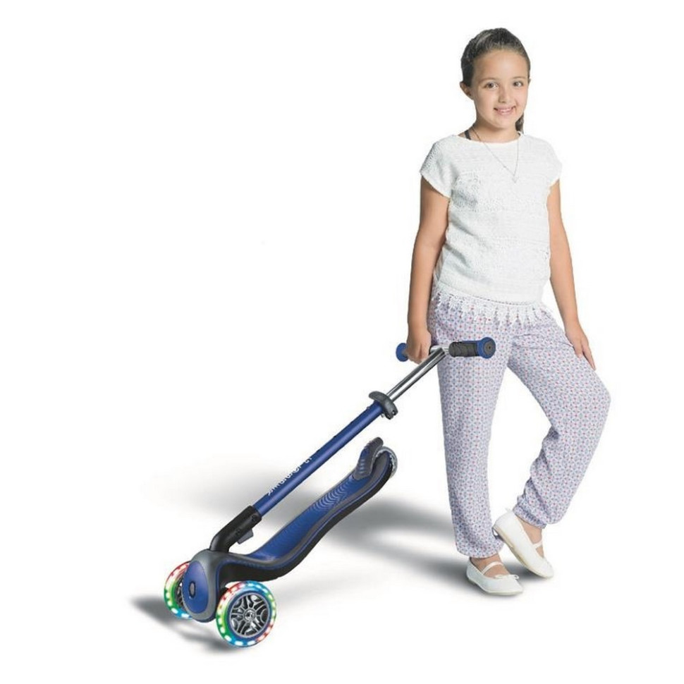 Дитячий триколісний самокат ELITE DELUXE GLOBBER 444-400 синій, колеса з підсвічуванням