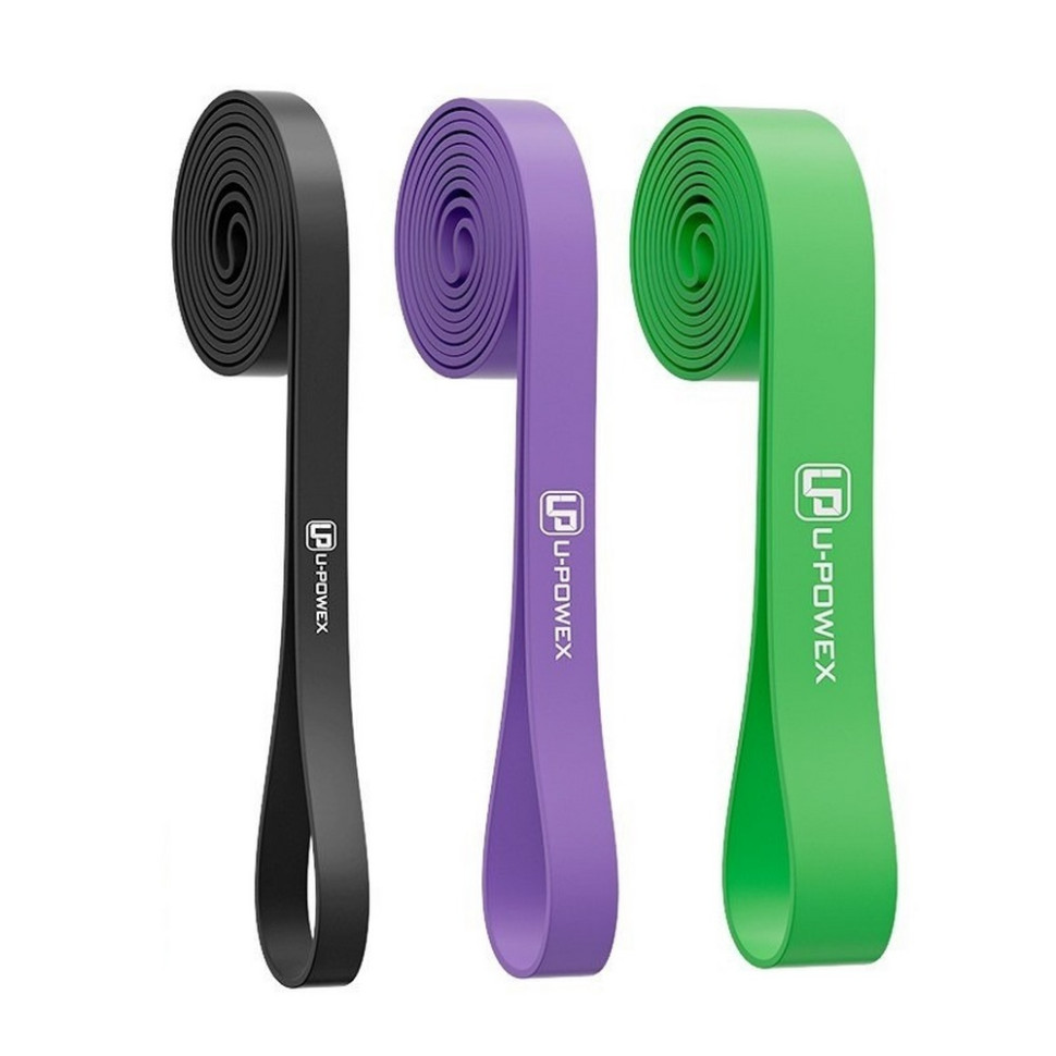 Резиновые петли для тренировок UP_1073 Power Band U-POWEX UP_1073_3in_B/P/G, (9-57kg)