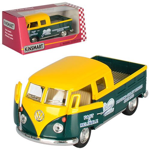 Машинка Volkswagen Bus Double Cab Pickup Delivery 1963 Kinsmart KT5396W інерційна, 1:34
