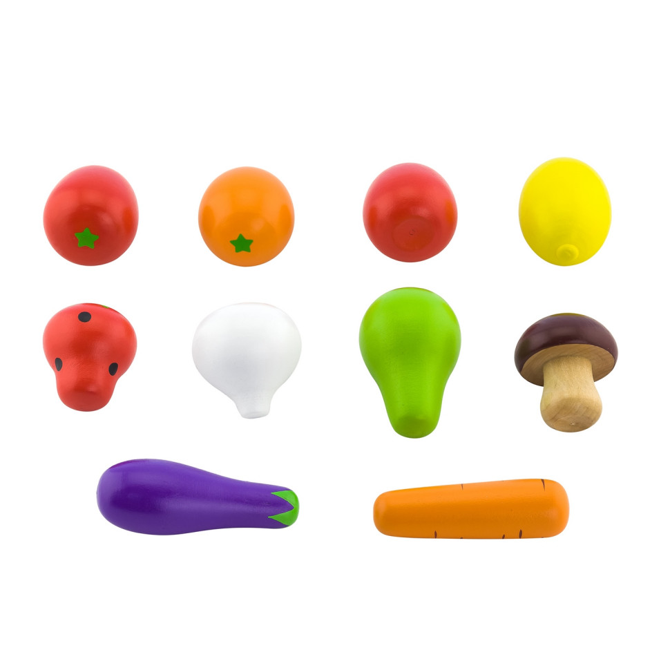 Деревянные овощи и фрукты Viga Toys 50734 игрушечные продукты