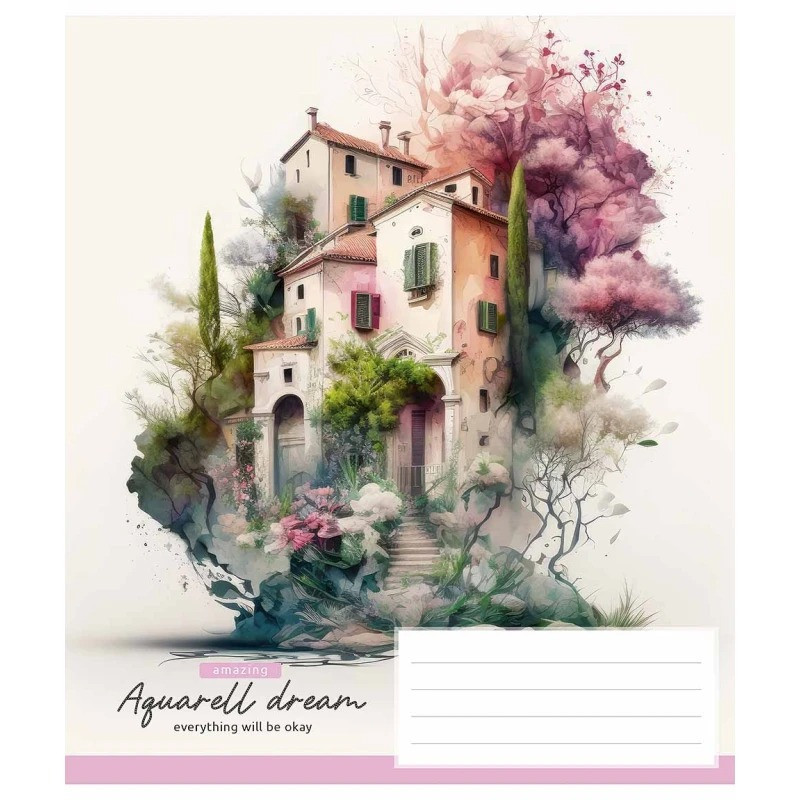 Тетрадь общая «Aquarell dream» Школярик 036-3289L-4 в линию, 36 листов