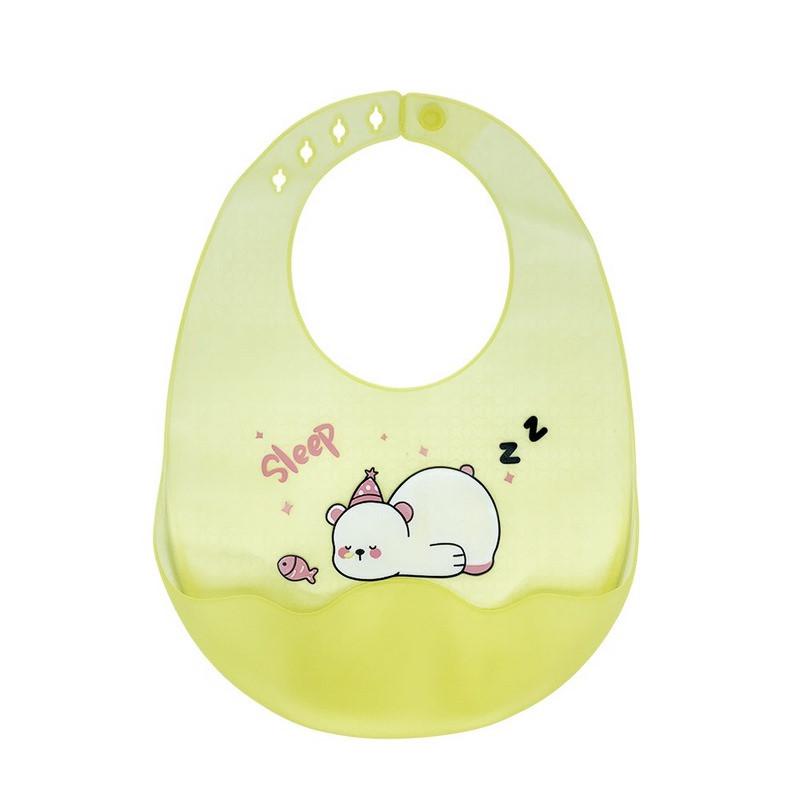 Детский силиконовый слюнявчик Mega Zayka MGZ-0618-5 на застежке