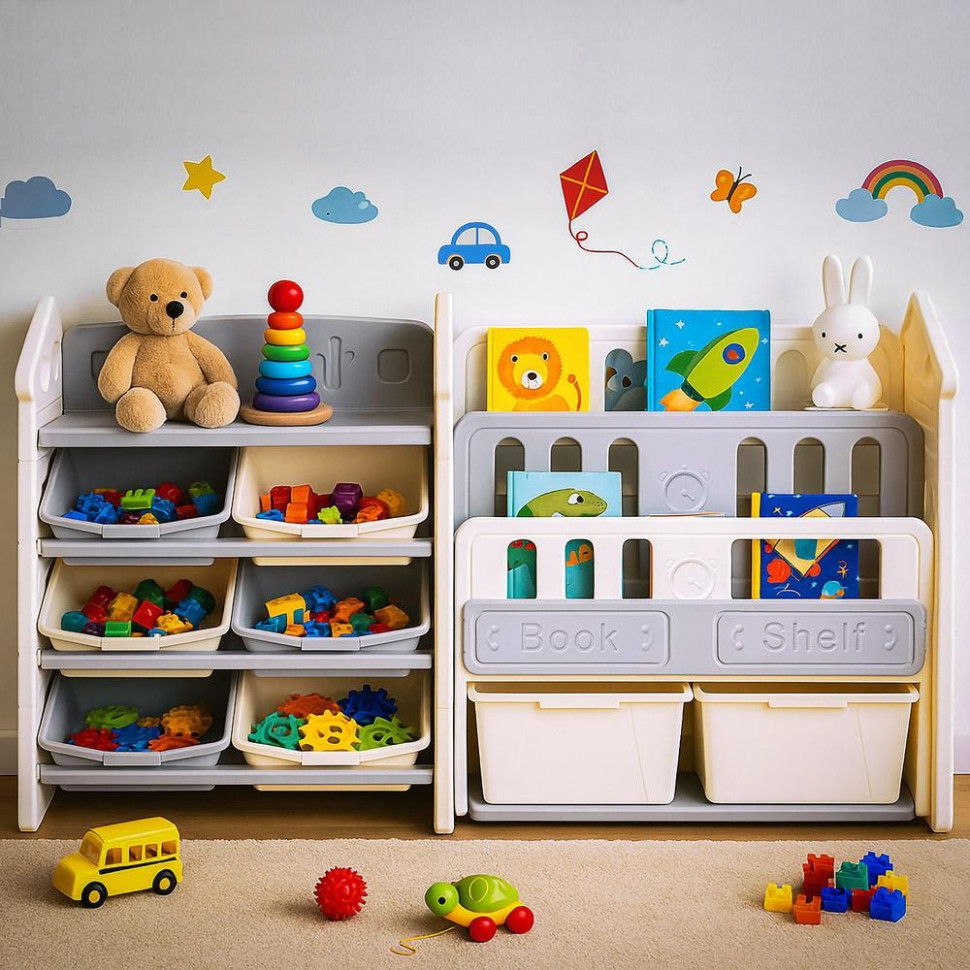 Детский стеллаж для хранения Block Mealux KD-E195 White 149х99х36 см