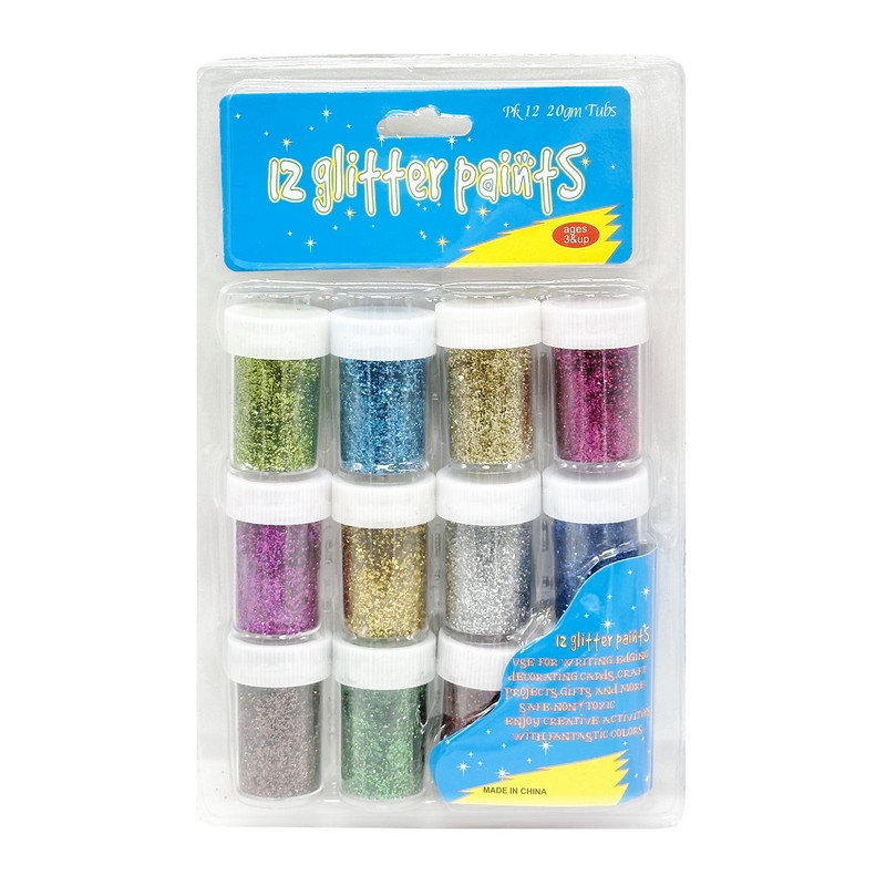 Набор декоративного глиттера для творчества Bambi DSCN9531, 20 грамм, 12 баночек