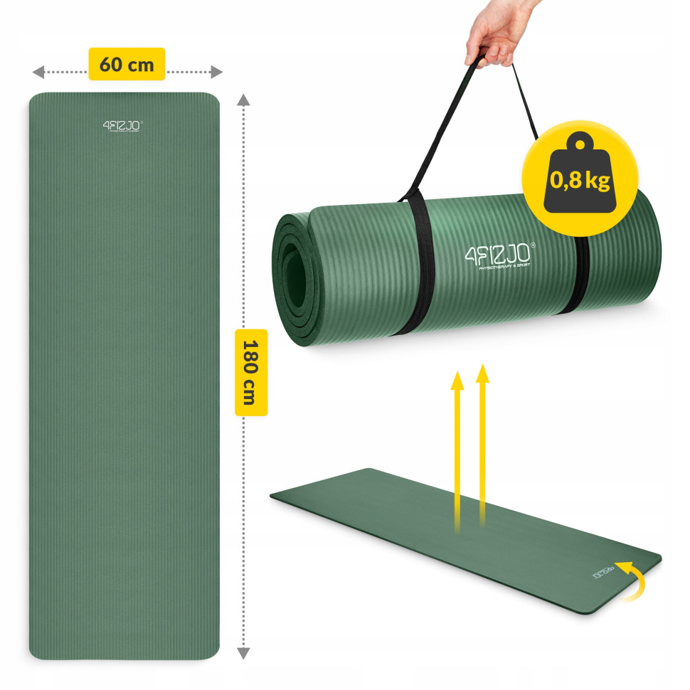 Килимок спортивний для йоги та фітнесу 4FIZJO P-5905973406727, 180 x 60 x 1,5 см