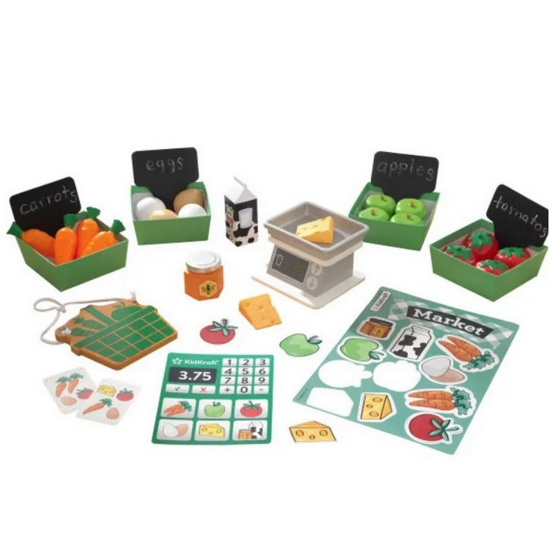 Ігровий набір для супермаркету Farmer's Market Play Pack KidKraft 53540, 34 аксесуари