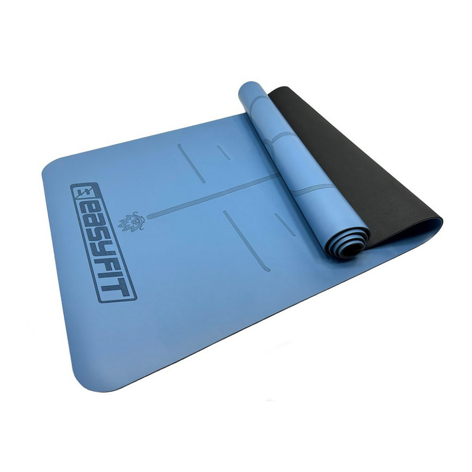Коврик для йоги и фитнеса Pro EasyFit EF-1925-BL, каучук 5 мм