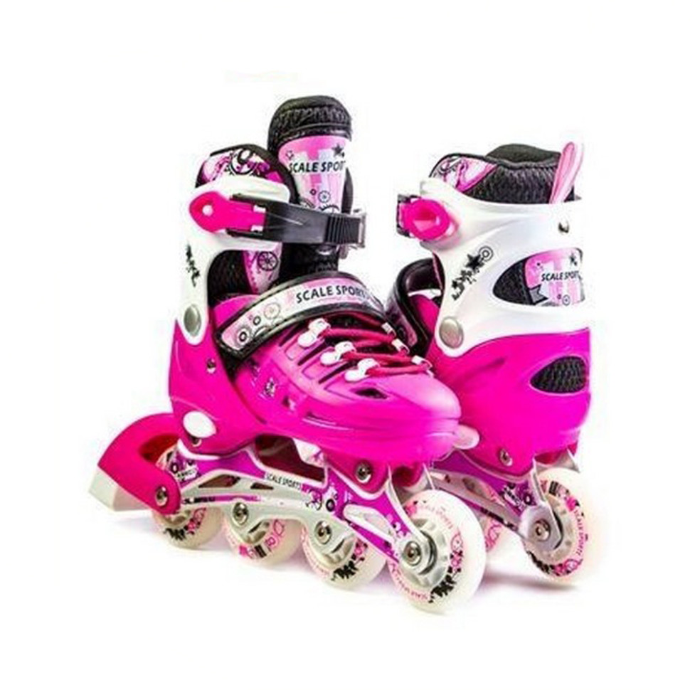 Детский набор ролики с комплектом защиты Scale Sports LFC905SPINK, размер 29-33