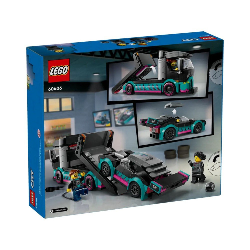 Конструктор Автомобіль для гонки та автовоз LEGO 60406, 328 деталей