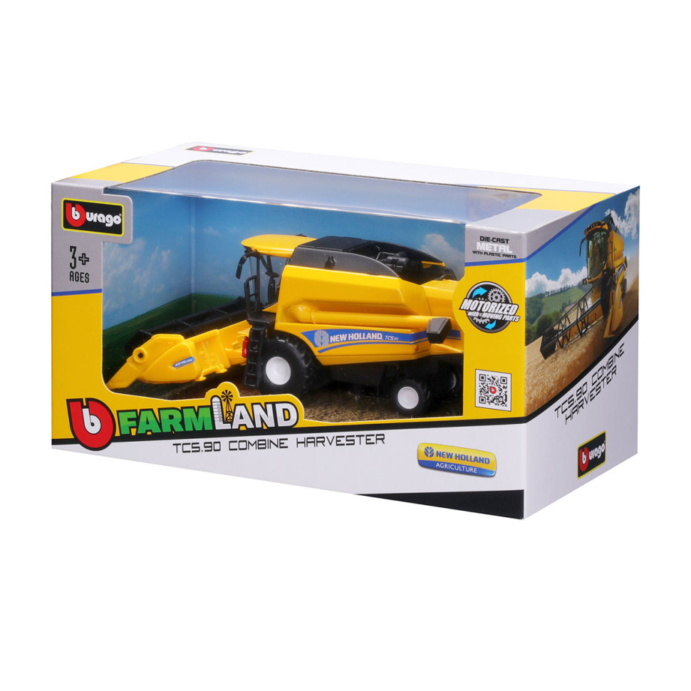 Автомодель Зернозбиральний комбайн New Holland TC5.90 Bburago 18-31721 із зерновою жниваркою