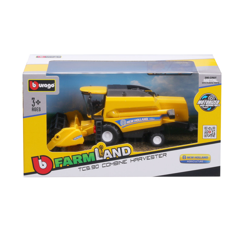 Автомодель Зернозбиральний комбайн New Holland TC5.90 Bburago 18-31721 із зерновою жниваркою