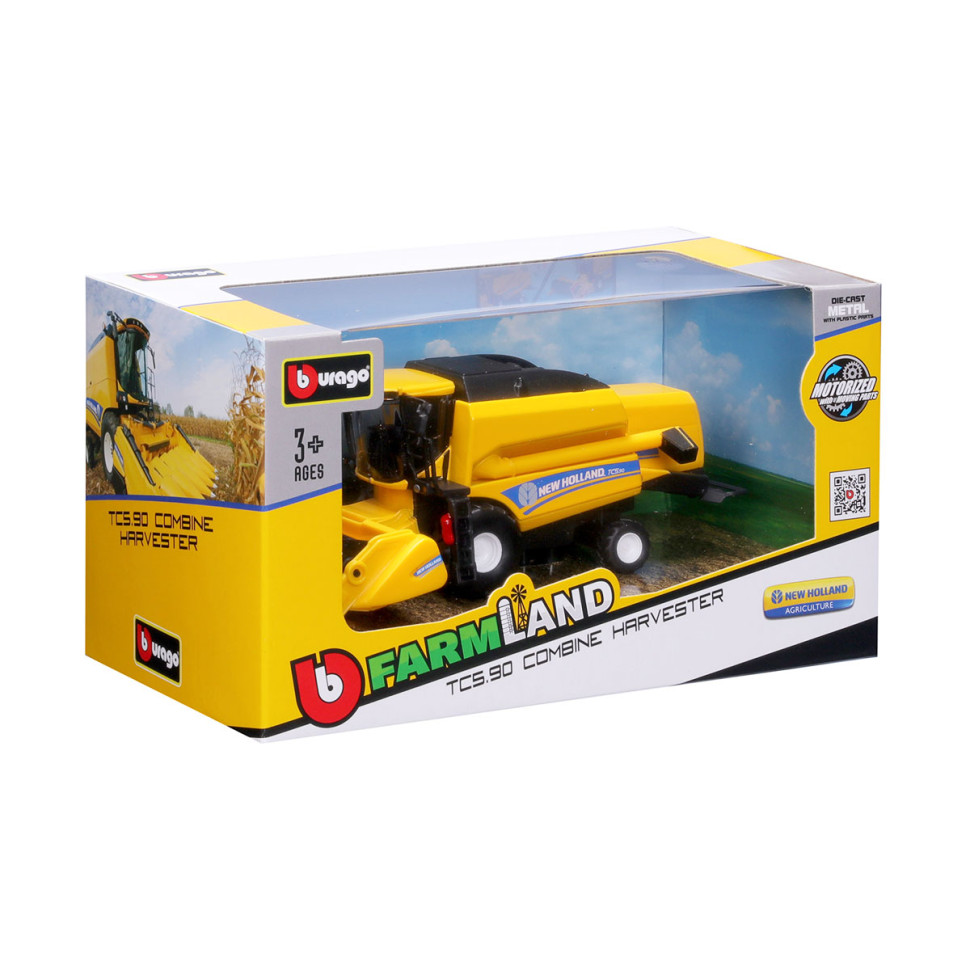 Автомодель Зернозбиральний комбайн New Holland TC5.90 Bburago 18-31721 із зерновою жниваркою