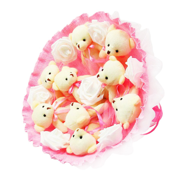 Букет из игрушек Мишки 9 розовый 5337IT