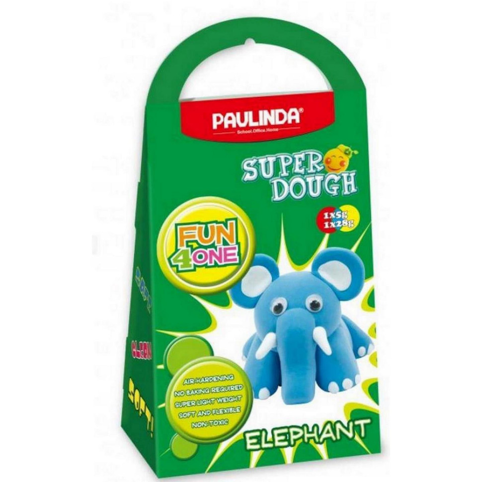 Маса для ліплення Paulinda Super Dough Fun4one Слоненятко (рухливі очі) PL-1543